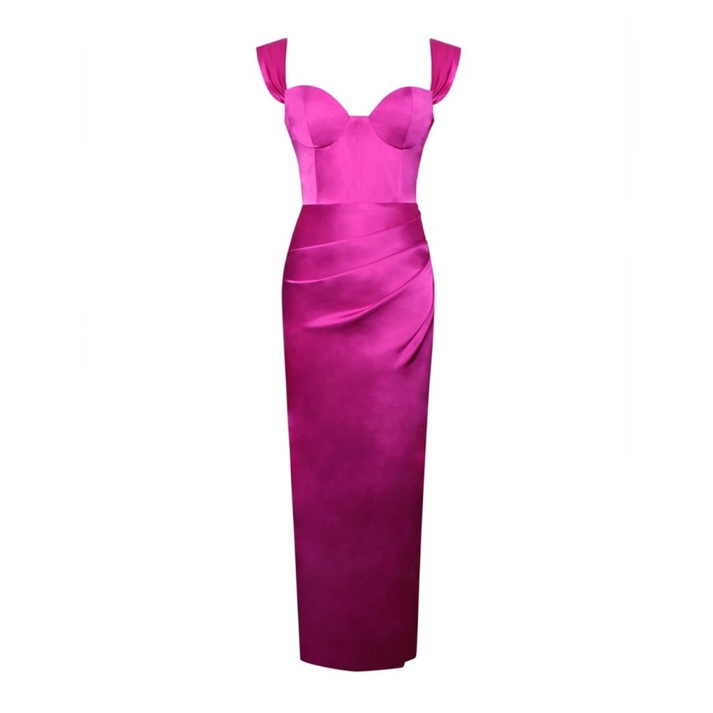 Chic Fuchsia Strapless Dress